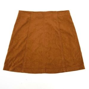 Miami Faux Suede Mini Skirt Camel Brown Size Small